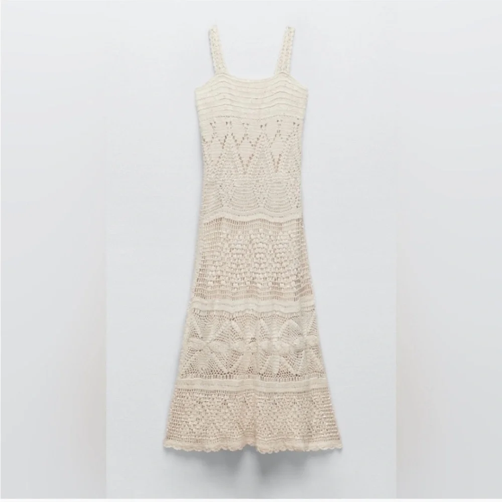 Zara limited edition sequin crochet knit maxi dress - Picture 9 of 12